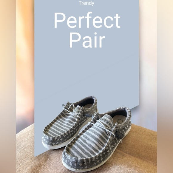 Hey Dude Men's Wally Grayed Patriotic Striped Boat Shoes Size 9 NWOT NEW - Picture 8 of 11